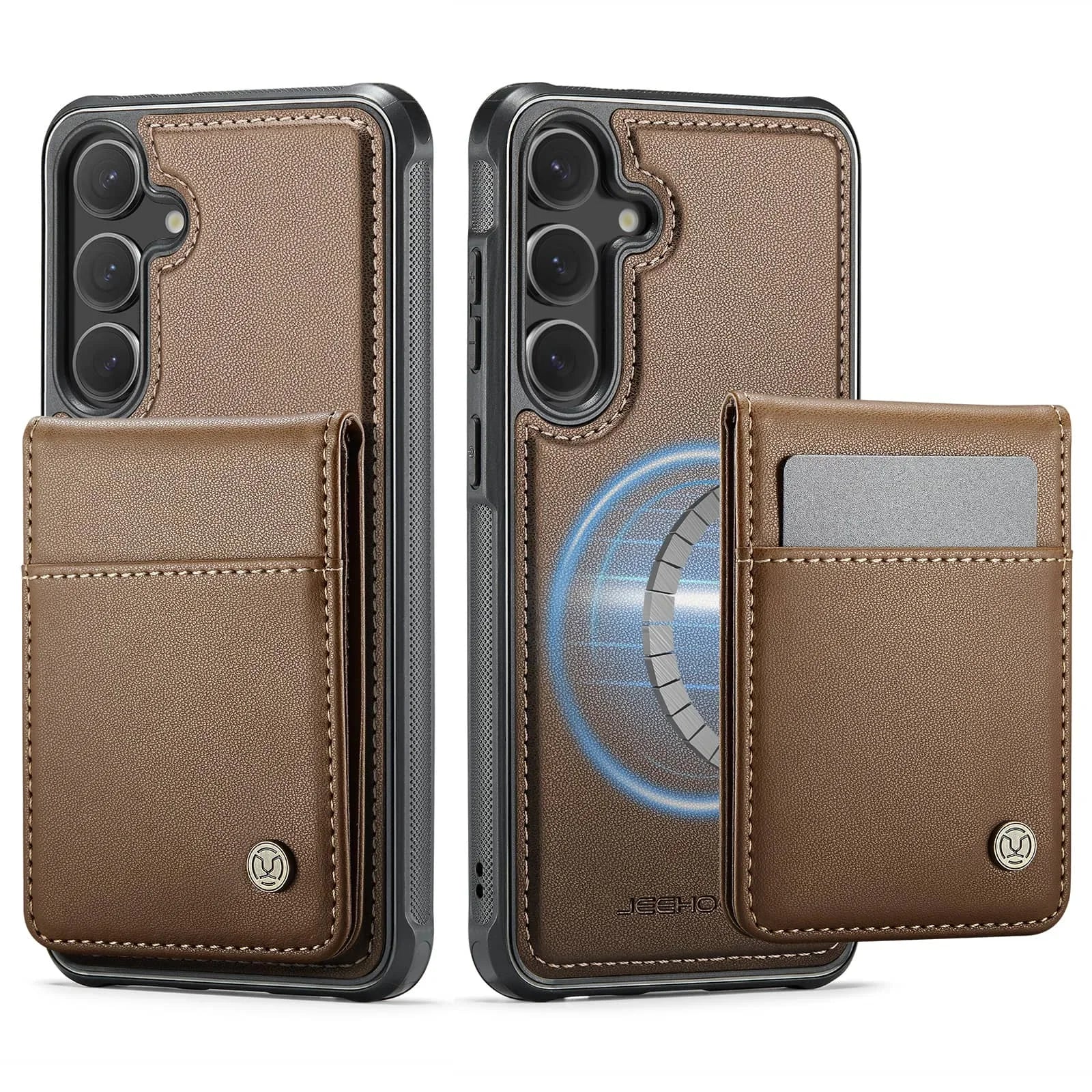Samsung Galaxy S25/S24 Ultra Wallet Case with Detachable Magnetic Card Holder – 2-in-1 Kickstand Flip Cover with Credit Slots