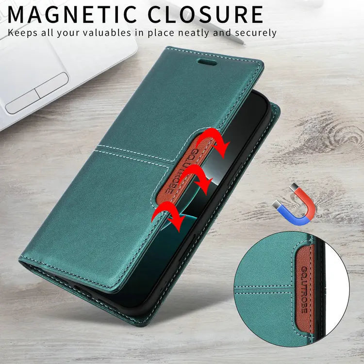 Premium Leather Book Case for iPhone 17 Pro/Pro Max/17 Air — RFID Wallet Cover, Luxury Coque Folio, 5G Protection, ProMax Wallet Fundas