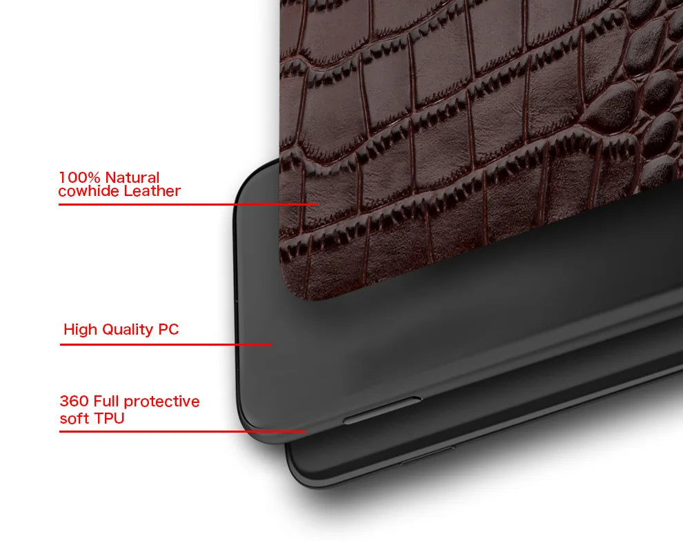 Leather Back Cover Case for Apple iPhone Series – 14, 13 Pro Max, 12/11/ Premium Genuine Leather