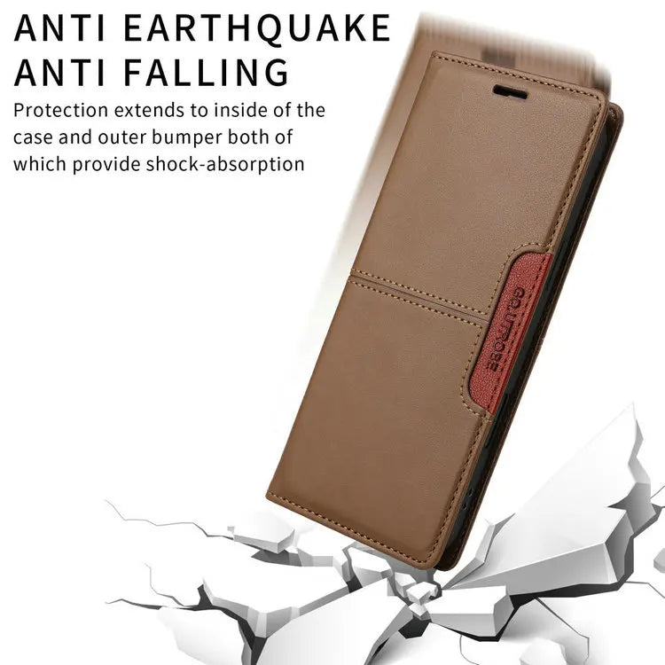Premium Leather Book Case for iPhone 17 Pro/Pro Max/17 Air — RFID Wallet Cover, Luxury Coque Folio, 5G Protection, ProMax Wallet Fundas