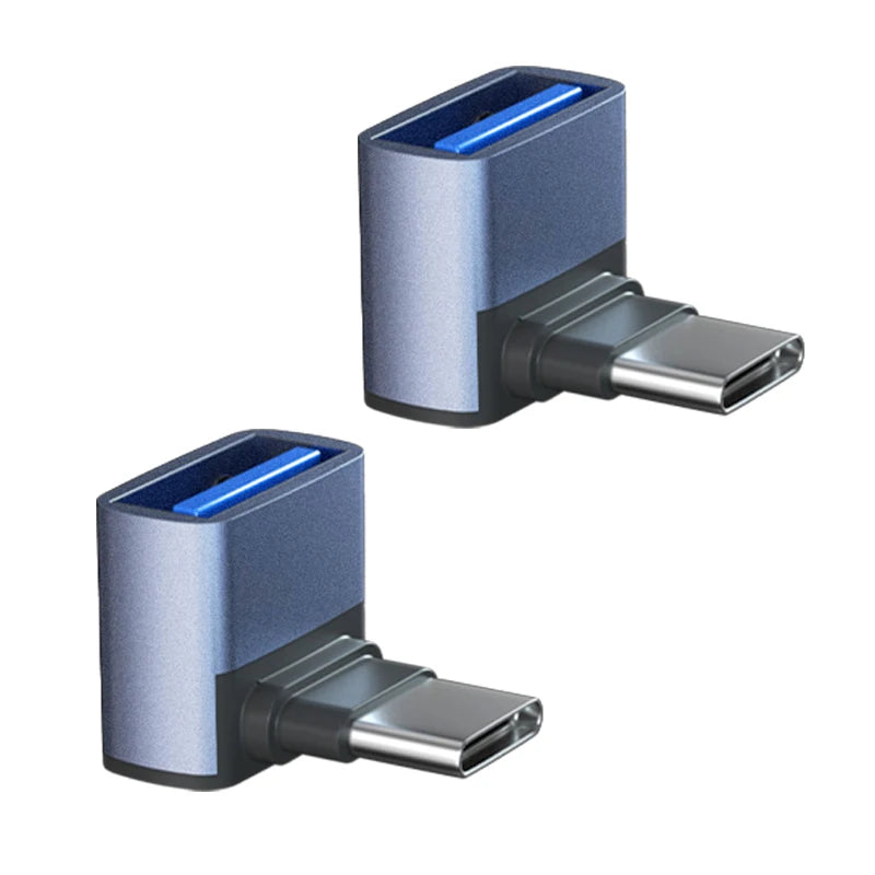 USB 3.1 to Type-C OTG Adapter – 90° Fast Charging & Data Converter, 10Gbps Computers and Phones
