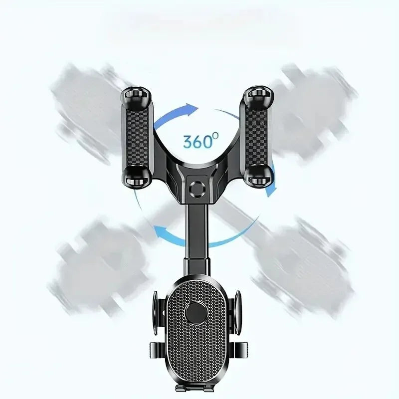 360° Rotating Car Phone Holder – Rearview Mirror Mount, Foldable GPS & Navigation Support, In-Car Mobile Bracket