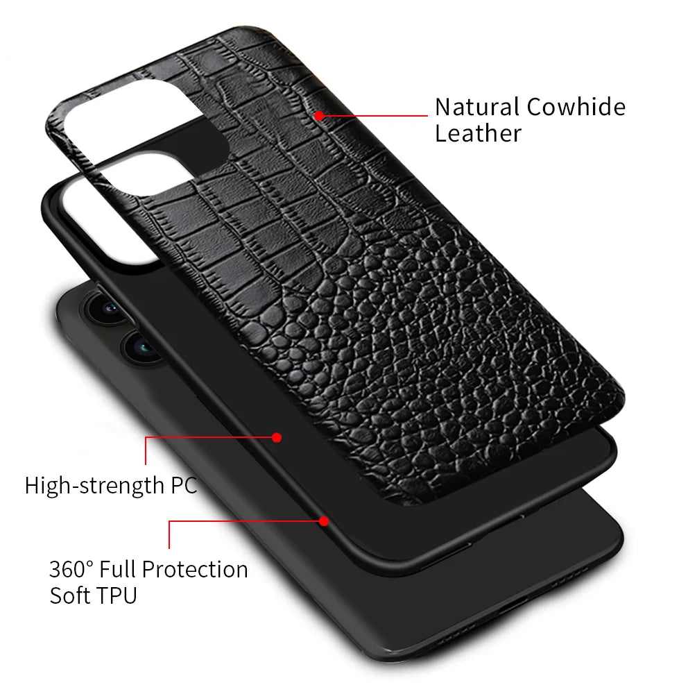 Leather Back Cover Case for Apple iPhone Series – 14, 13 Pro Max, 12/11/ Premium Genuine Leather