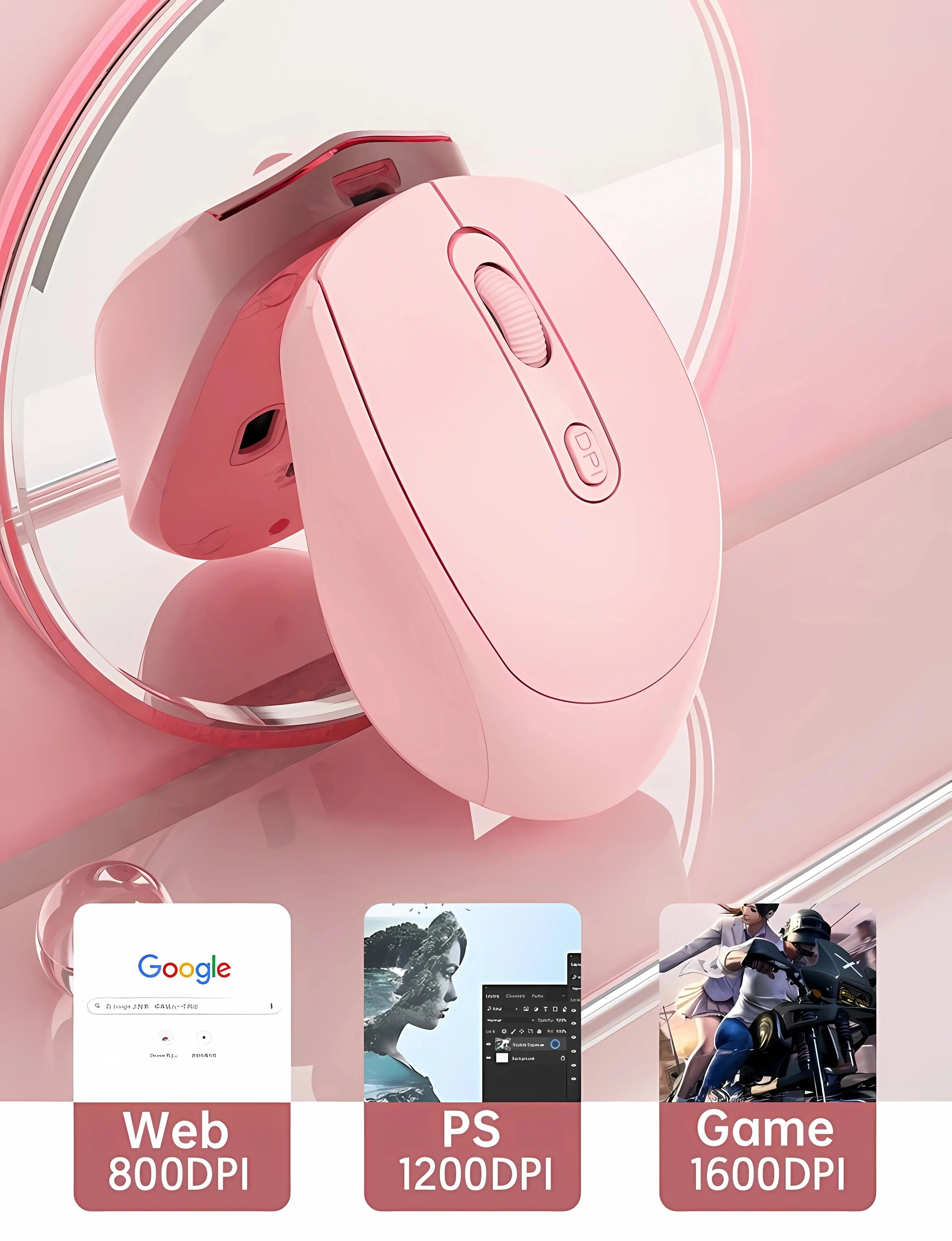 Bluetooth/2.4GHz Dual-Mode Wireless Mouse — Ergonomic, USB Receiver Included