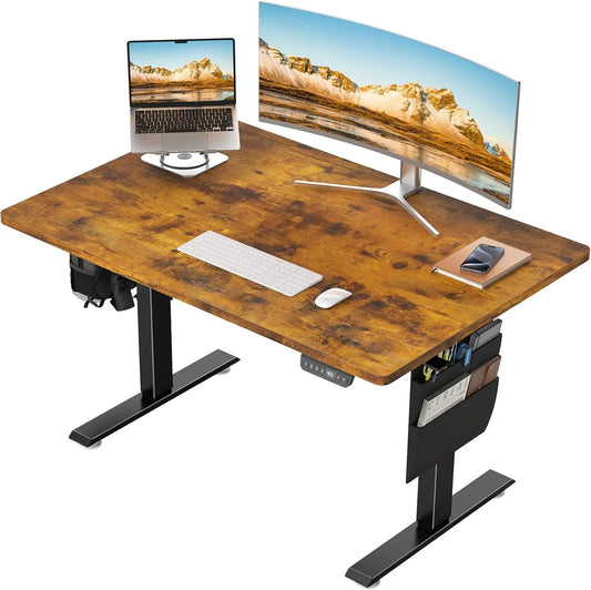 Whole piece 47.2" x 27.6" Standing Desk, 1" Thick, Electric Adjustable Height with Side Storage Pocket
