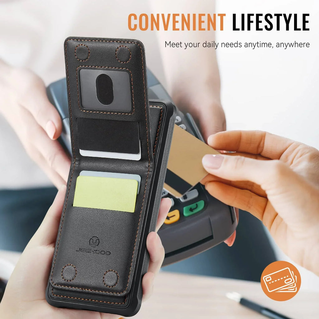 Samsung Galaxy S25/S24 Ultra Wallet Case with Detachable Magnetic Card Holder – 2-in-1 Kickstand Flip Cover with Credit Slots