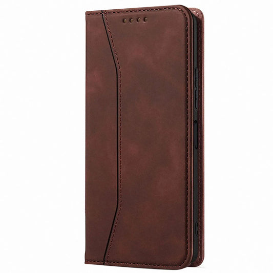 Brown Leather Flip Wallet Case for Samsung Galaxy A14 4G / 5G – Rugged Magnetic