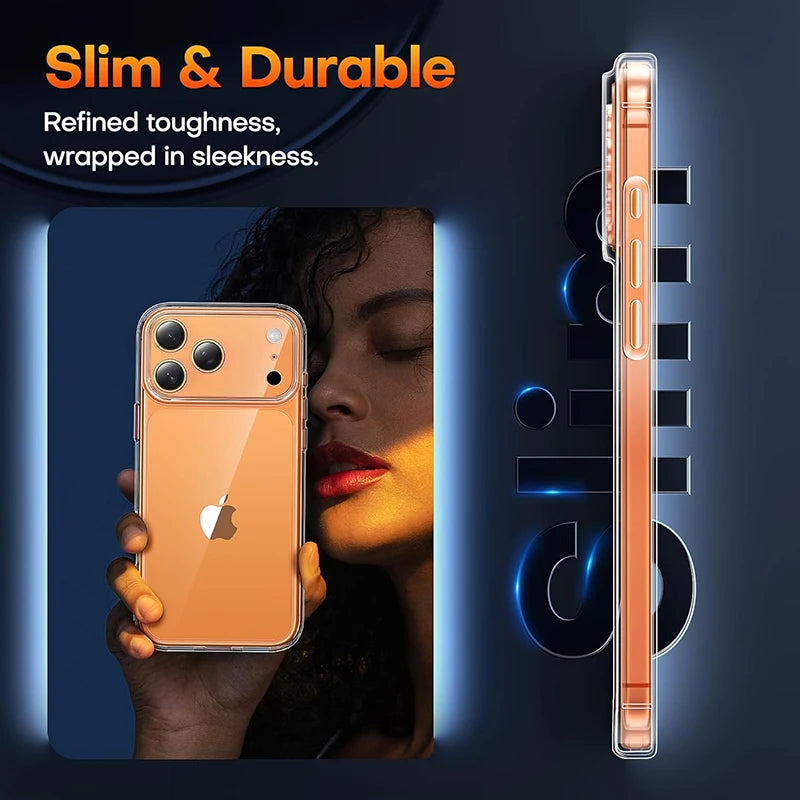Hybrid Airbags Clear Case for iPhone 17 / 17 Pro 17 Pro Max 17 Air  — Transparent, Shockproof Protection