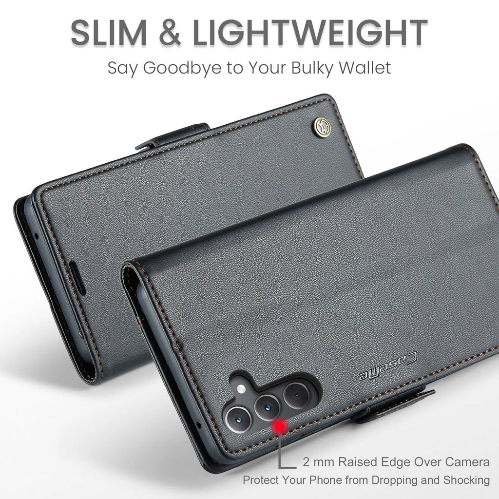 Samsung Galaxy A55 5G / A35 / A25 / A05S (2024) Wallet Case – Card Holder, RFID Blocking, Durable Leather Kickstand Phone Cover