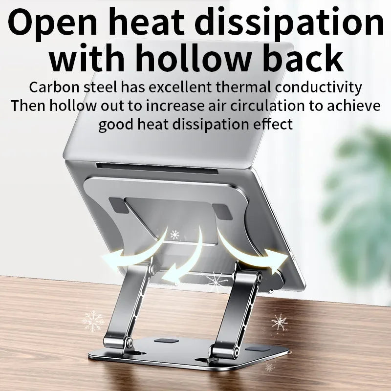 Adjustable Aluminum Alloy Phone & Tablet Stand – Portable Folding Cooling Stand for Laptops up to 17", MacBook, iPad, Asus