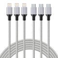 3-Pack Nylon Braided Type C Fast Charging Cables | MFi Certified, 3ft/6ft/10ft