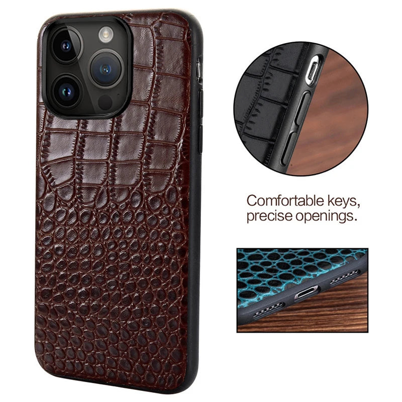 Leather Back Cover Case for Apple iPhone Series – 14, 13 Pro Max, 12/11/ Premium Genuine Leather