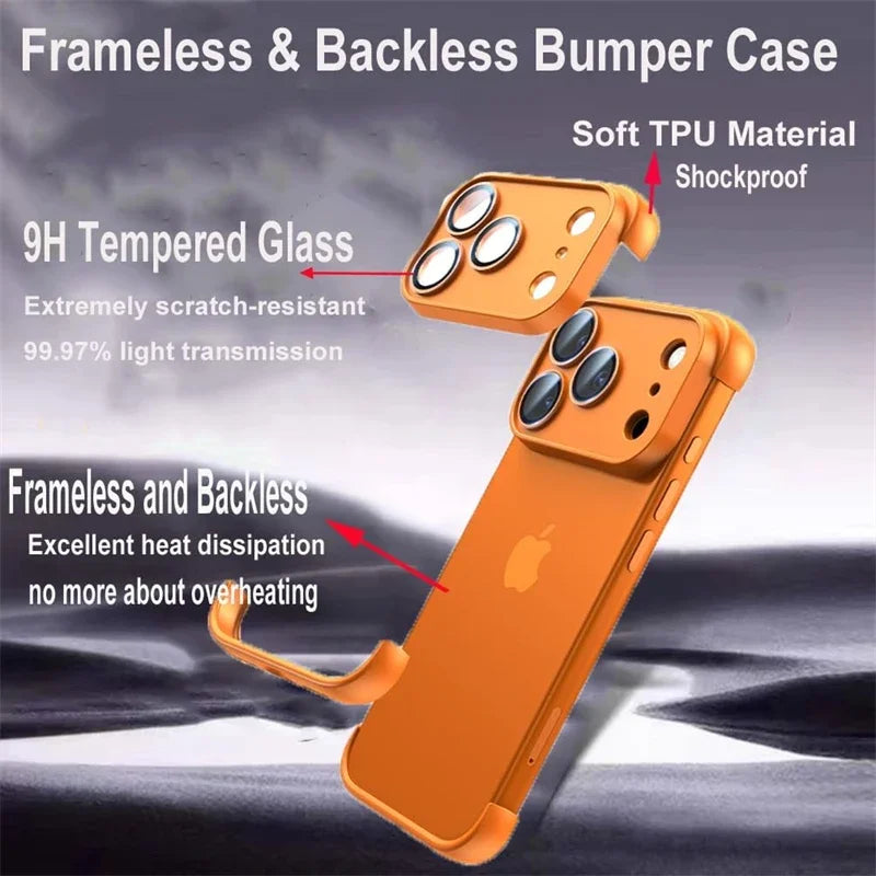 Frameless Corner Camera Lens Protector Case for iPhone 17 Series — Air / Pro / Pro Max, Plus 14/13/12/15/16
