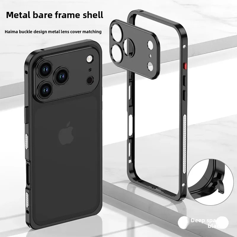 Luxury Original-Color Rugged Aluminum Alloy Slim Frame Case for iPhone 17 Pro Max / 17 Pro / 17 Air – Heat Dissipation, Anti-Drop Protective Cover
