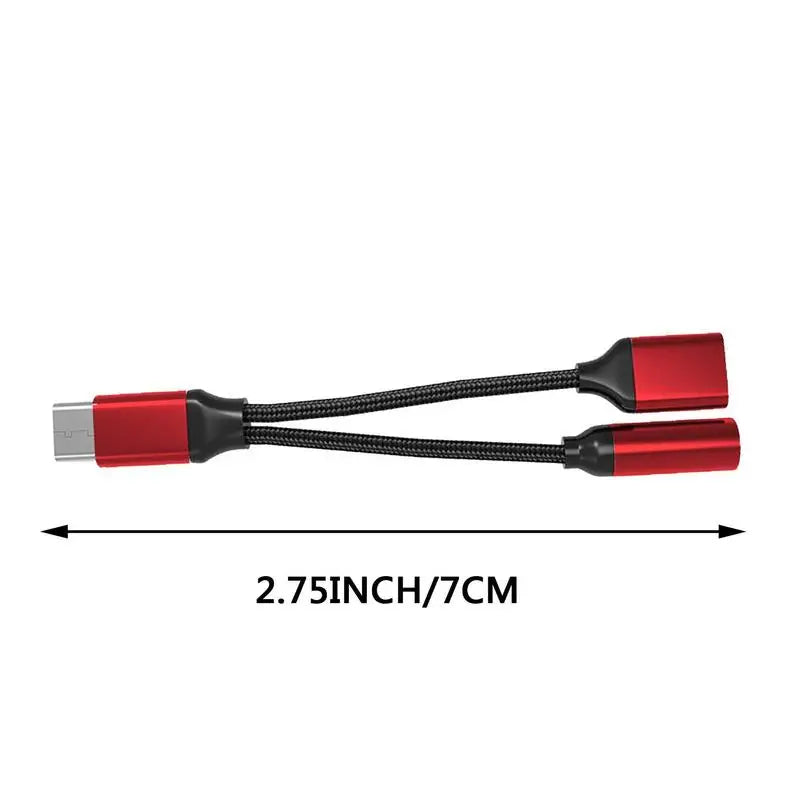 2-in-1 USB-C Splitter Adapter | 3.5mm AUX Audio & Charging | Universal Headphone & Charge Converter