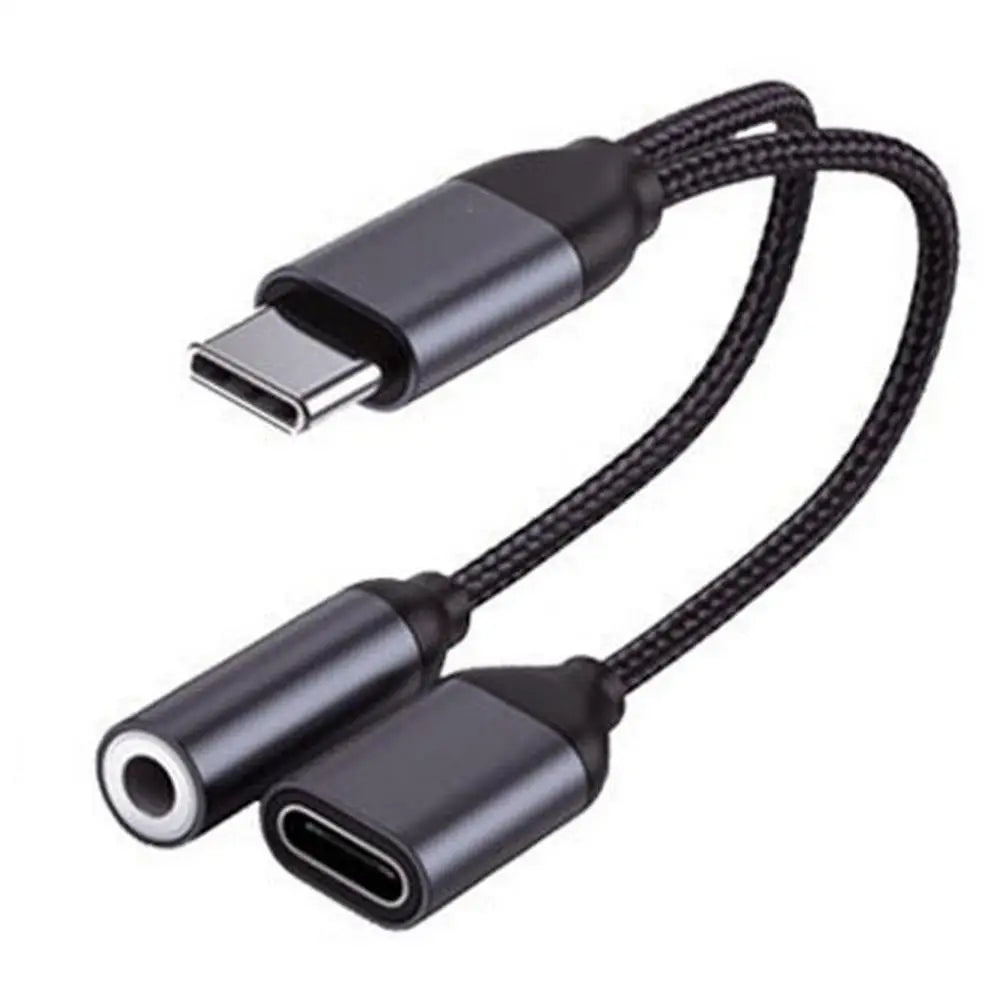 2-in-1 USB-C Splitter Adapter | 3.5mm AUX Audio & Charging | Universal Headphone & Charge Converter
