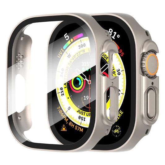 Apple Watch Ultra 49mm Screen Protector Kit – PC Shockproof Bumper + Tempered Glass Cover for Series Ultra 1/2