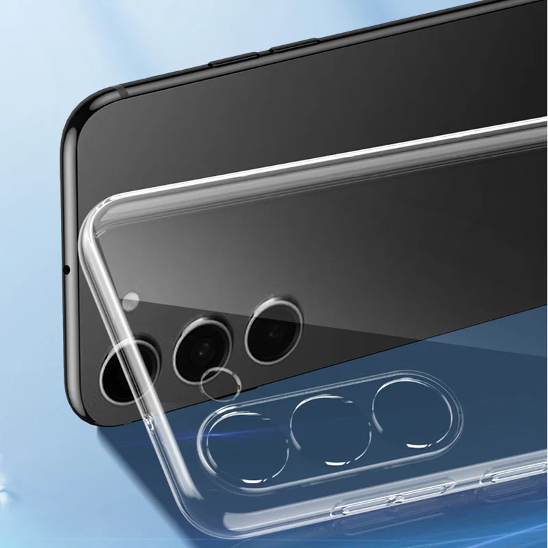 Clear Silicone Soft Phone Case for Samsung Galaxy S24 / S25 / S23 / S22 Ultra / S21+ – Fits S20 FE, S25 Edge, A07 / A17 / A56 / A36