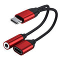 2-in-1 USB-C Splitter Adapter | 3.5mm AUX Audio & Charging | Universal Headphone & Charge Converter