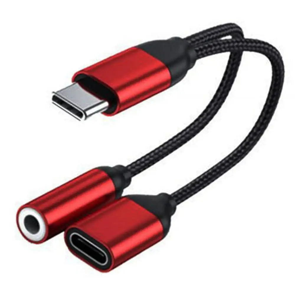 2-in-1 USB-C Splitter Adapter | 3.5mm AUX Audio & Charging | Universal Headphone & Charge Converter