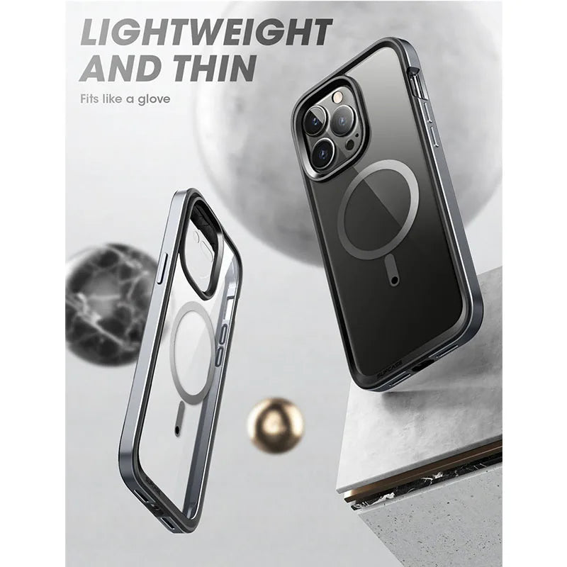 iPhone 14 Pro Case 6.1" (2022 Release) UB Edge Mag Slim Frame Clear Protective Case with Built-in Screen Protector