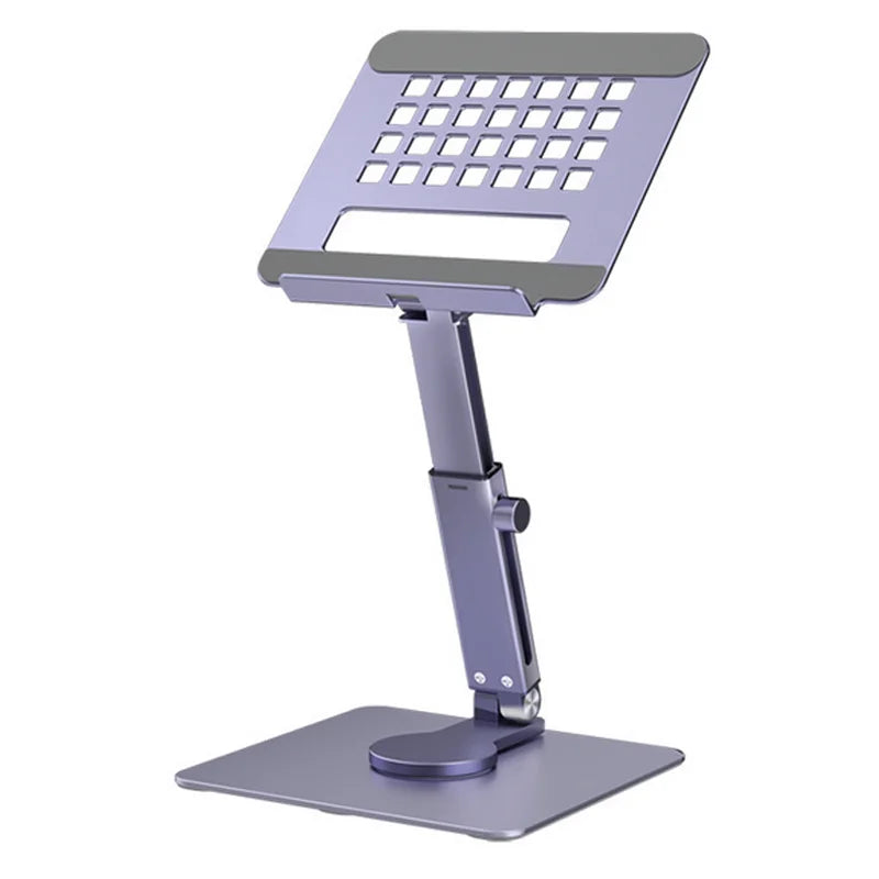 Aluminum Tablet Stand & Desk Riser – 360° Rotatable, Multi-Angle Height Adjustable