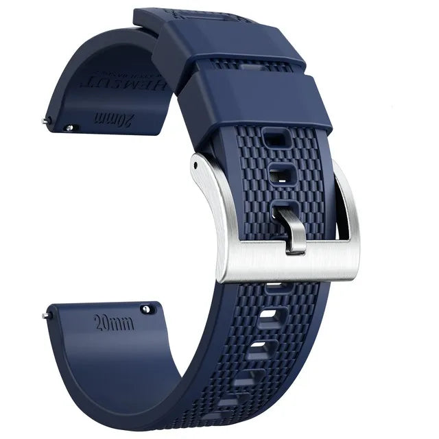 Silicone Smartwatch Bands – 18mm/20mm/22mm Quick Release Rubber Strap for Men & Women, Soft Replacement
