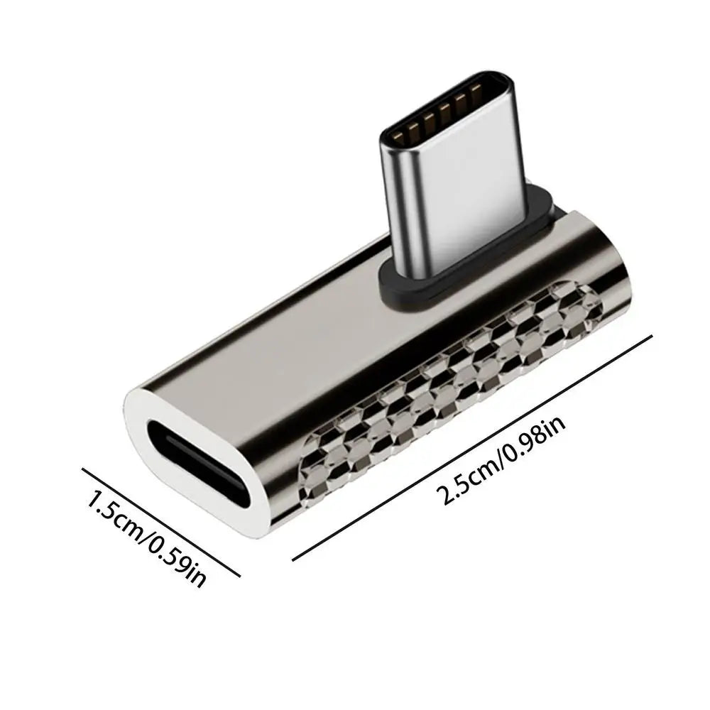 USB-C Straight Angle Adapter Type C Female to Male 20Gbps Fast Data & Charging Converter