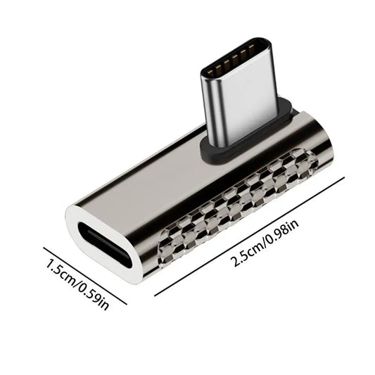 USB-C Straight Angle Adapter Type C Female to Male 20Gbps Fast Data & Charging Converter