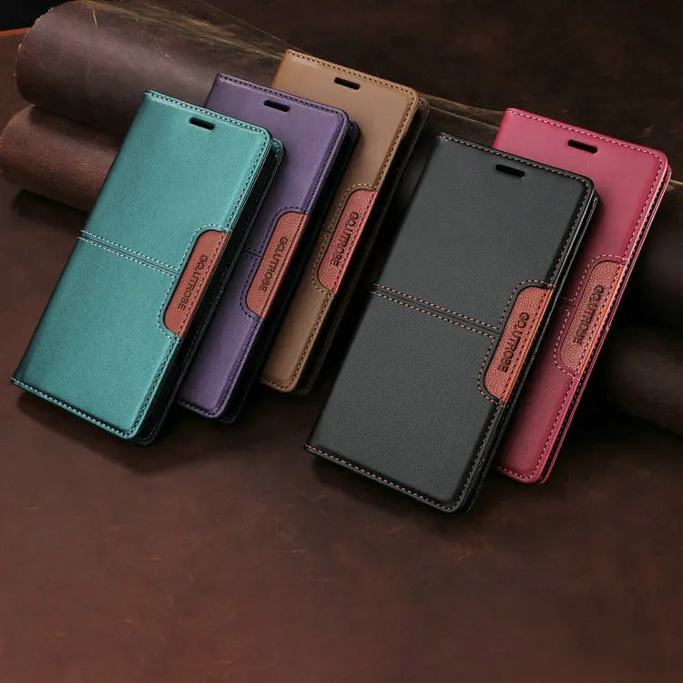 Premium Leather Book Case for iPhone 17 Pro/Pro Max/17 Air — RFID Wallet Cover, Luxury Coque Folio, 5G Protection, ProMax Wallet Fundas