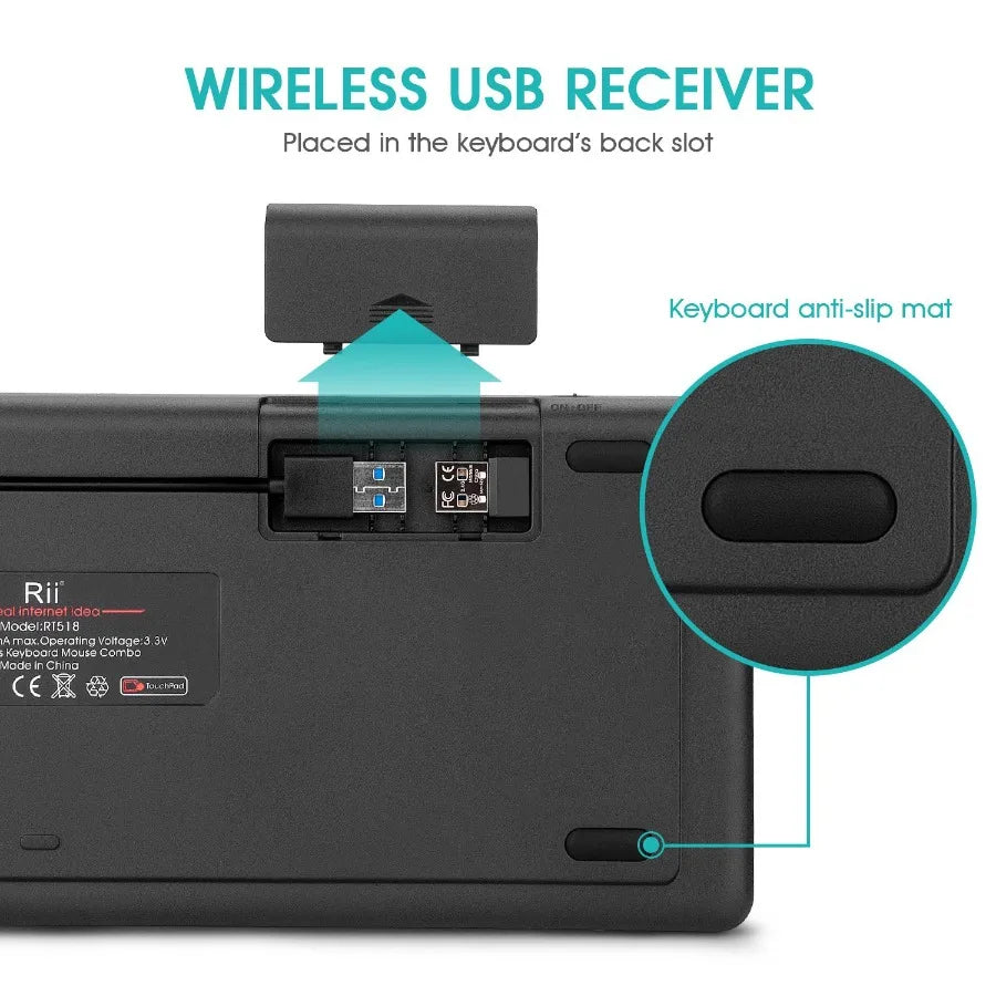 Wireless Multimedia Keyboard with RGB Backlit Keys & Large Multi-Touch