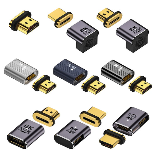 8K@60Hz HDMI-Compatible Magnetic Extension Adapter – 48Gbps Fast Charging & Data Converter, Male to Female