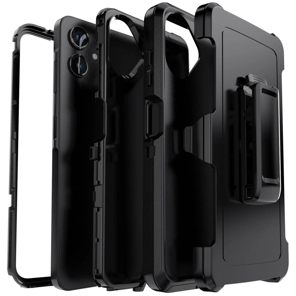 Black Heavy Duty Shockproof Samsung Galaxy A06 / A36 / A56 Case – Rugged 3-in-1