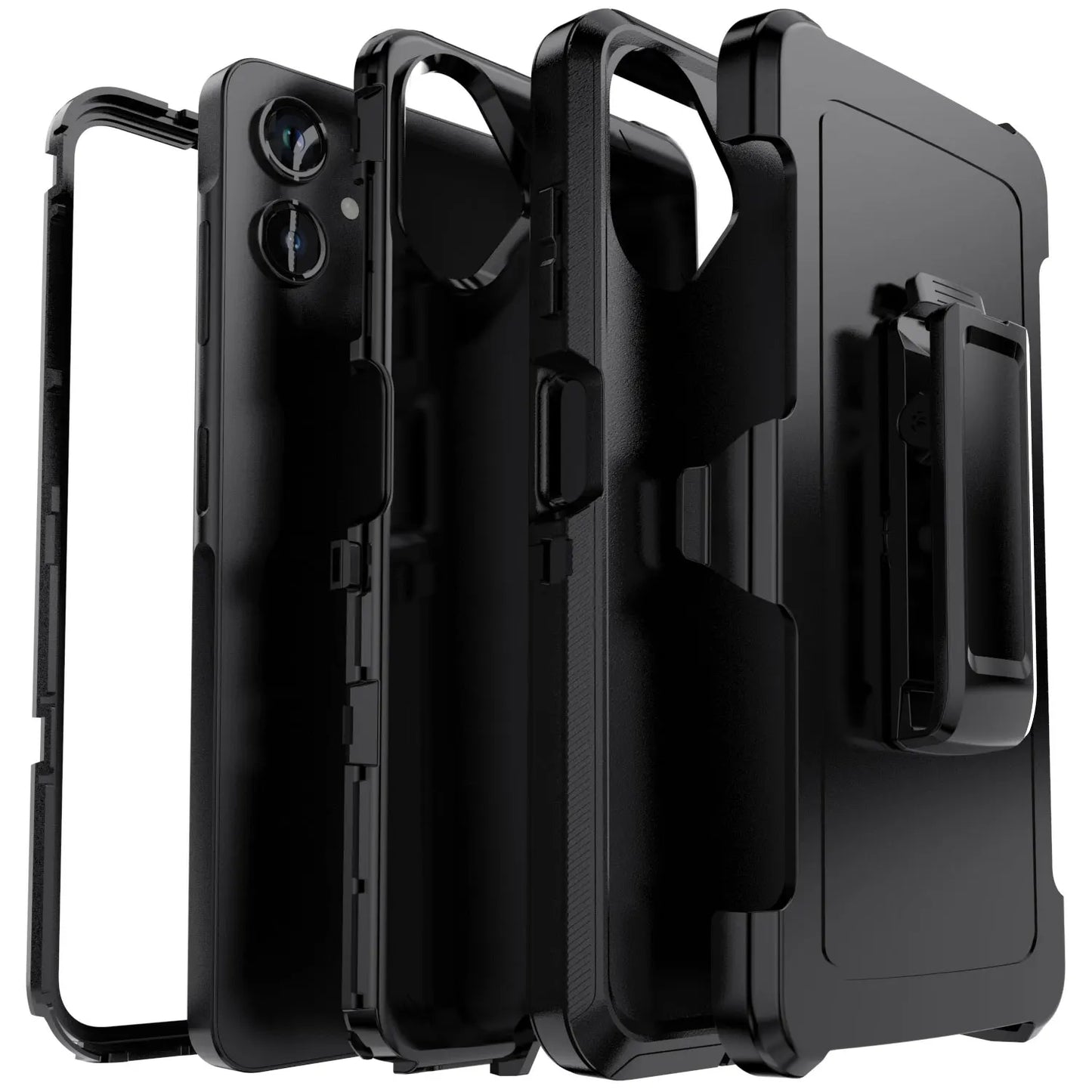 Black Heavy Duty Shockproof Samsung Galaxy A06 / A36 / A56 Case – Rugged 3-in-1