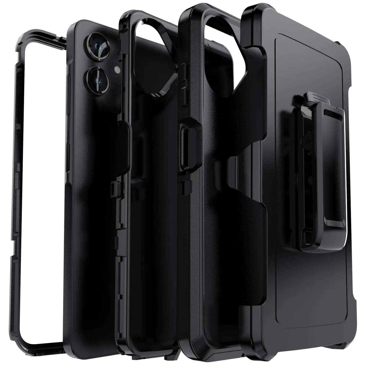Black Heavy Duty Shockproof Samsung Galaxy A06 / A36 / A56 Case – Rugged 3-in-1