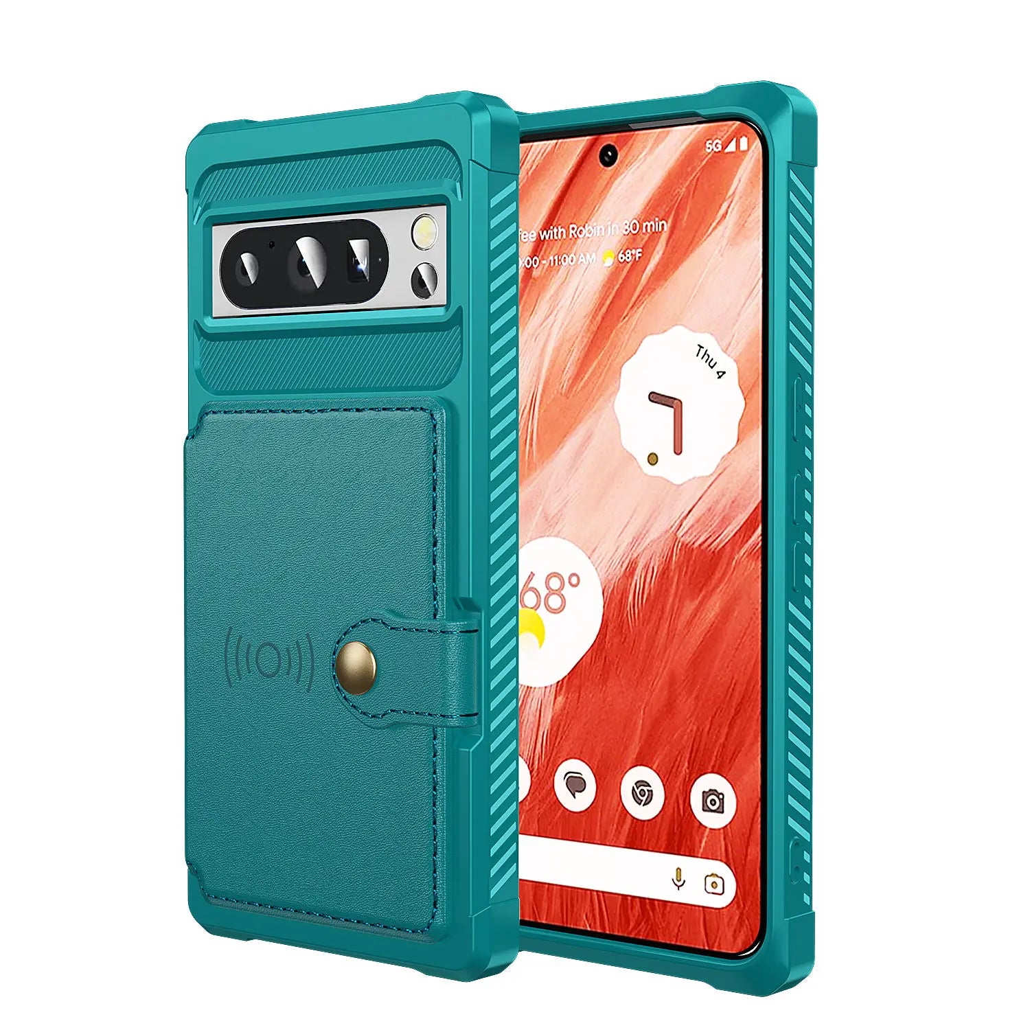 Rugged Leather Flip Wallet Case with Card Holder for Google Pixel 7 Pro, 7A, 8 Pro, and 8 — Heavy-Duty Shockproof Protective Cover