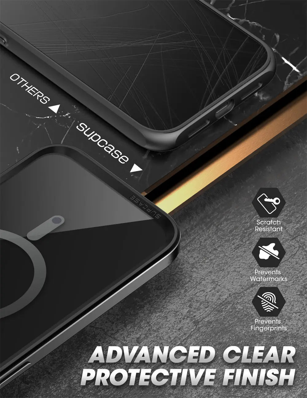 iPhone 14 Pro Case 6.1" (2022 Release) UB Edge Mag Slim Frame Clear Protective Case with Built-in Screen Protector