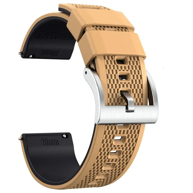 Silicone Smartwatch Bands – 18mm/20mm/22mm Quick Release Rubber Strap for Men & Women, Soft Replacement