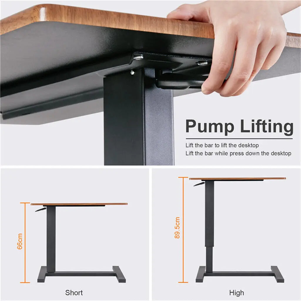 Height-Adjustable Overbed Table: Hidden Wheels & Bedside Laptop Desk