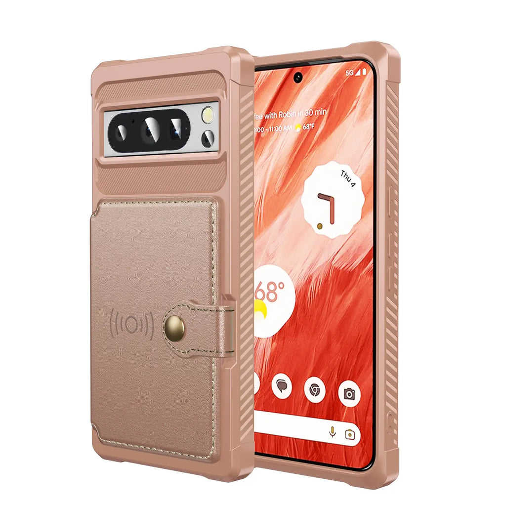 Rugged Leather Flip Wallet Case with Card Holder for Google Pixel 7 Pro, 7A, 8 Pro, and 8 — Heavy-Duty Shockproof Protective Cover