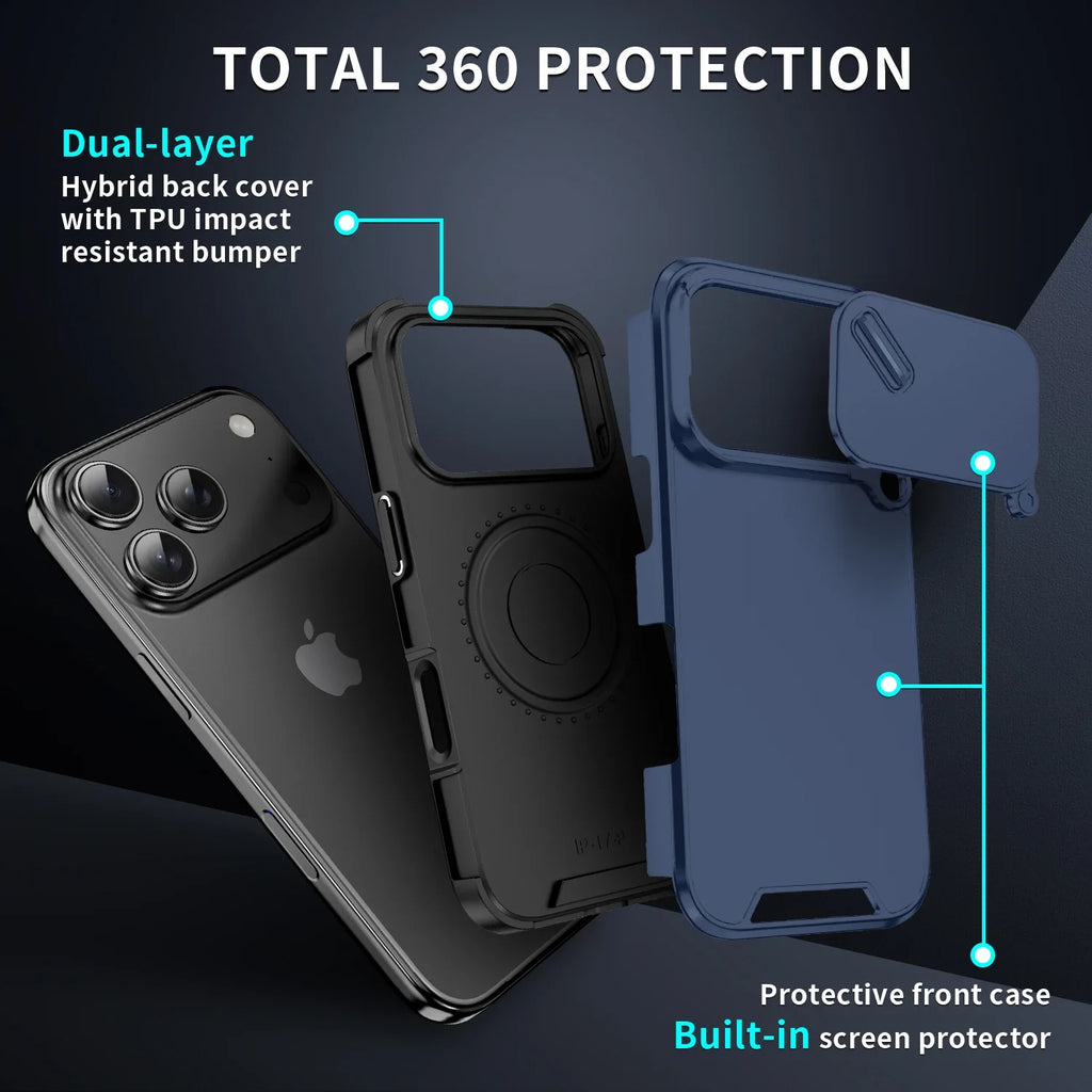 Shockproof Slide Camera Case for iPhone 17 Pro Max/Air – Anti-Collision Protective Cover