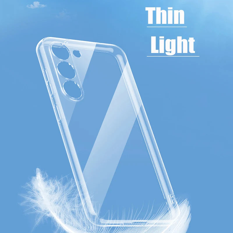 Clear Silicone Soft Phone Case for Samsung Galaxy S24 / S25 / S23 / S22 Ultra / S21+ – Fits S20 FE, S25 Edge, A07 / A17 / A56 / A36