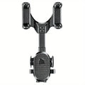 360° Rotating Car Phone Holder – Rearview Mirror Mount, Foldable GPS & Navigation Support, In-Car Mobile Bracket