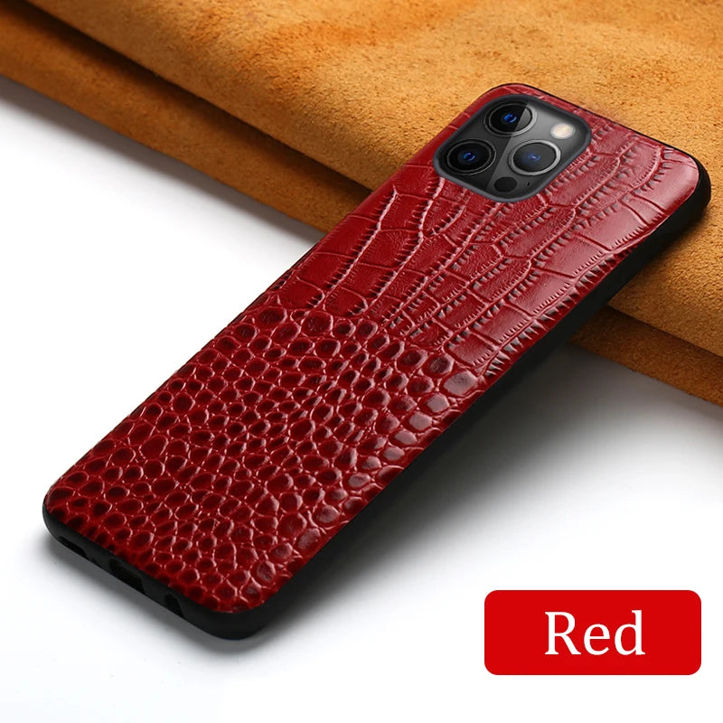 Leather Back Cover Case for Apple iPhone Series – 14, 13 Pro Max, 12/11/ Premium Genuine Leather
