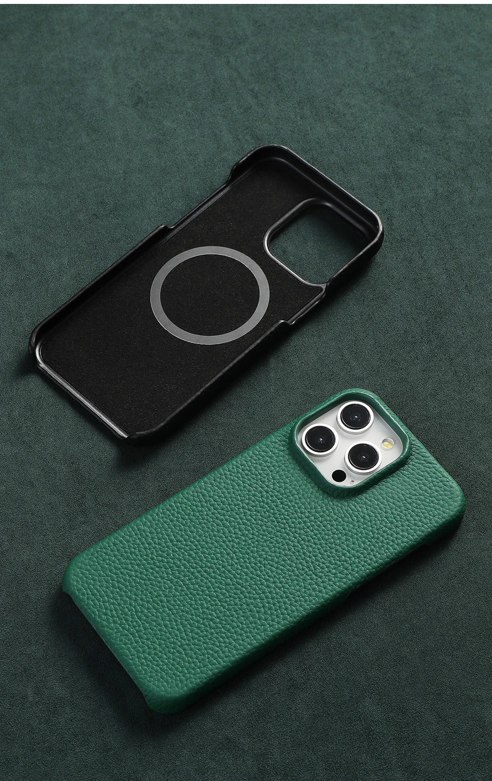 Luxury MagSafe Leather Case for iPhone 17/16/15 Pro Max Air – Cowhide Magnetic Cover