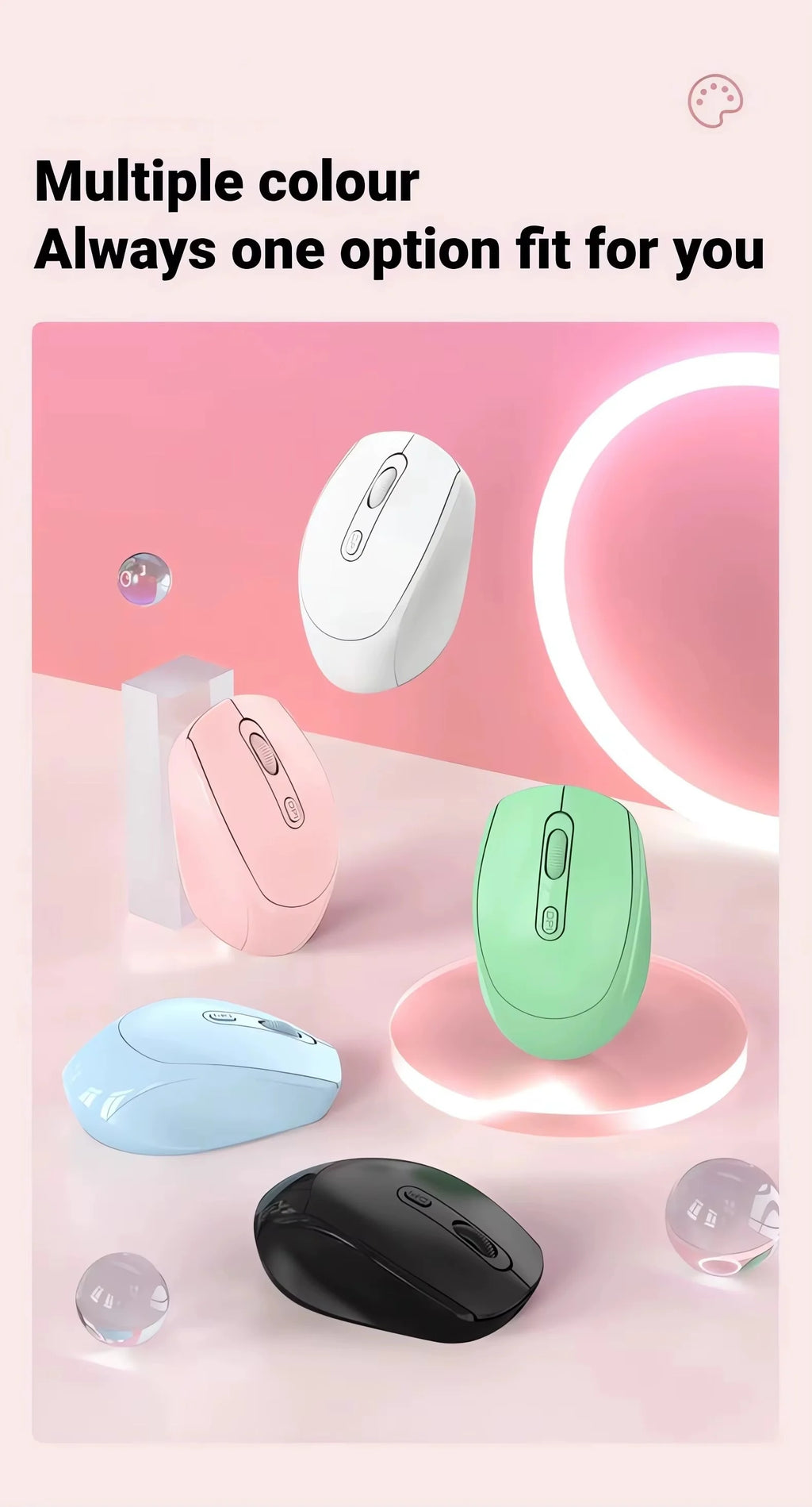 Bluetooth/2.4GHz Dual-Mode Wireless Mouse — Ergonomic, USB Receiver Included