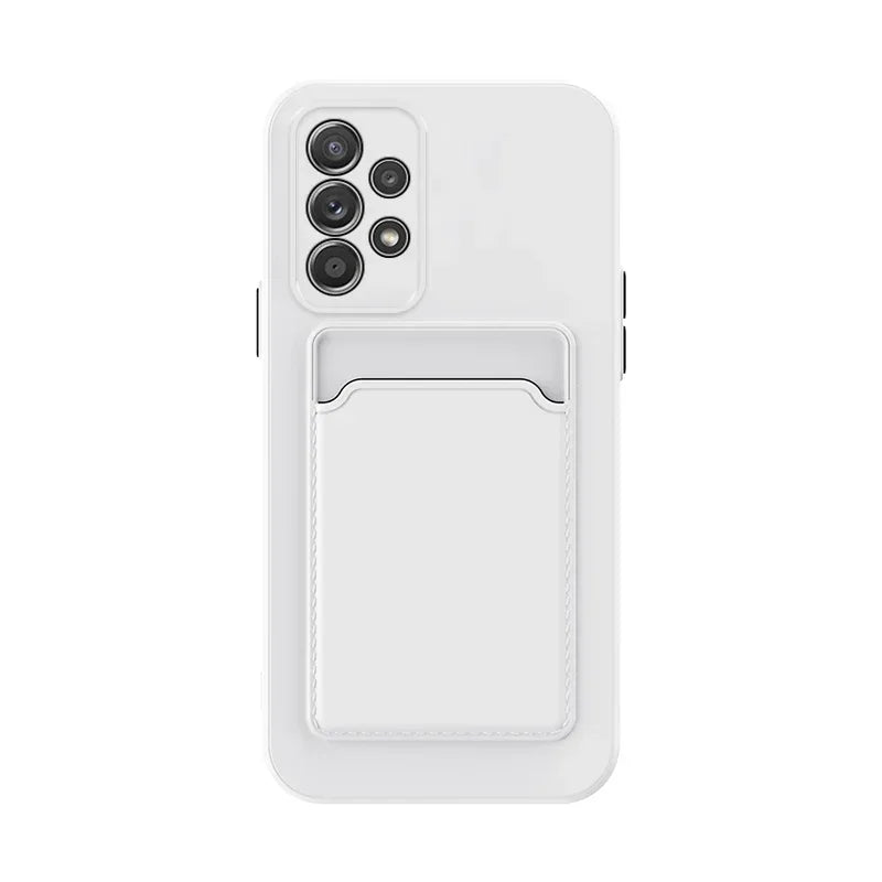 Soft Silicone Slot Wallet Card Holder Case for Samsung Galaxy (S24–S20 FE, Note20 Ultra, A51/A71/A54)