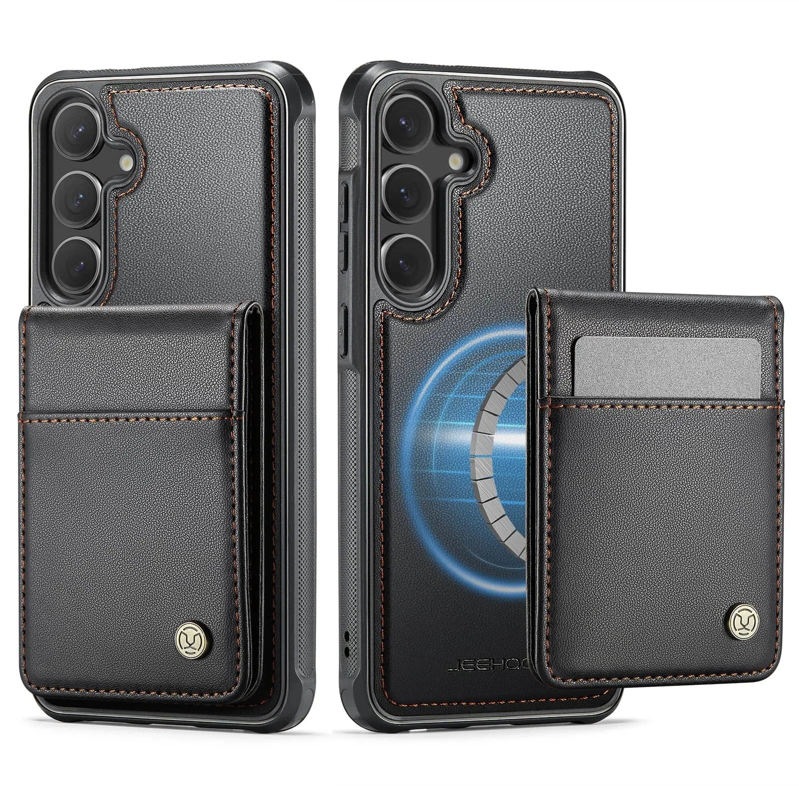 Samsung Galaxy S25/S24 Ultra Wallet Case with Detachable Magnetic Card Holder – 2-in-1 Kickstand Flip Cover with Credit Slots