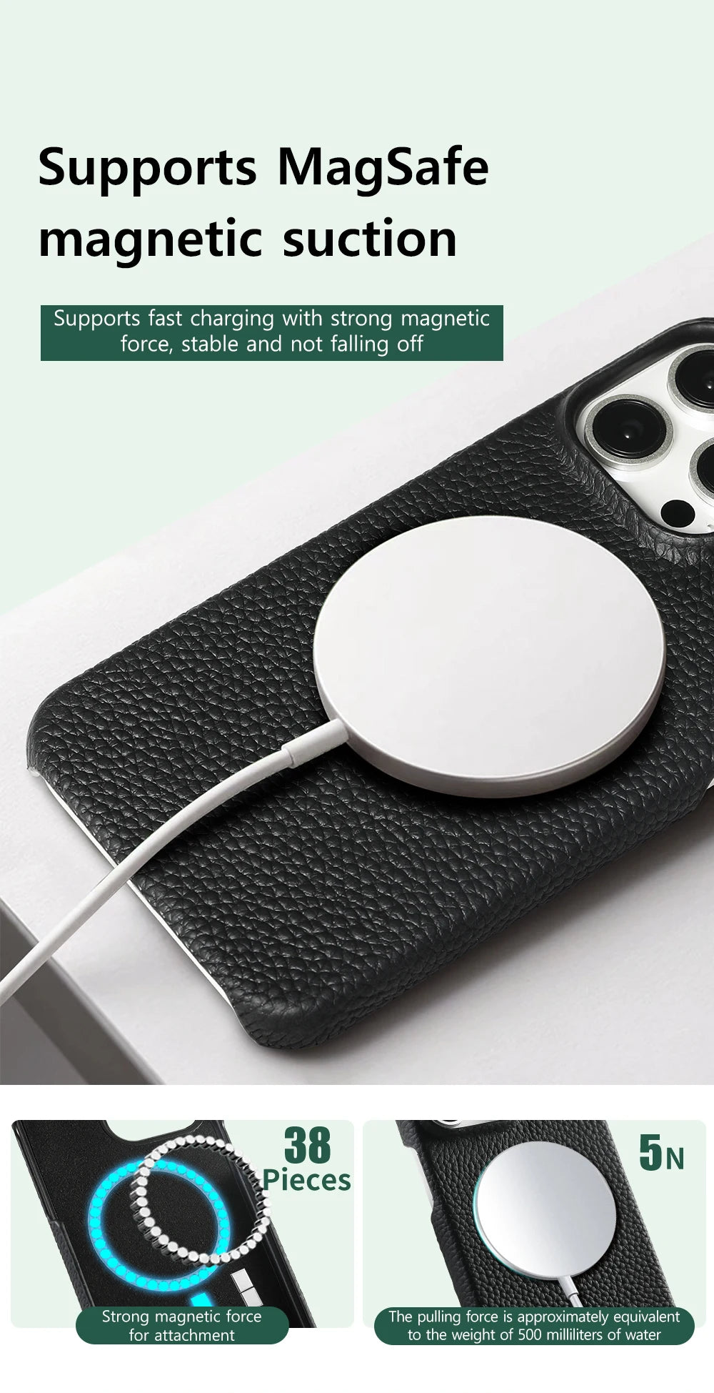 Luxury MagSafe Leather Case for iPhone 17/16/15 Pro Max Air – Cowhide Magnetic Cover