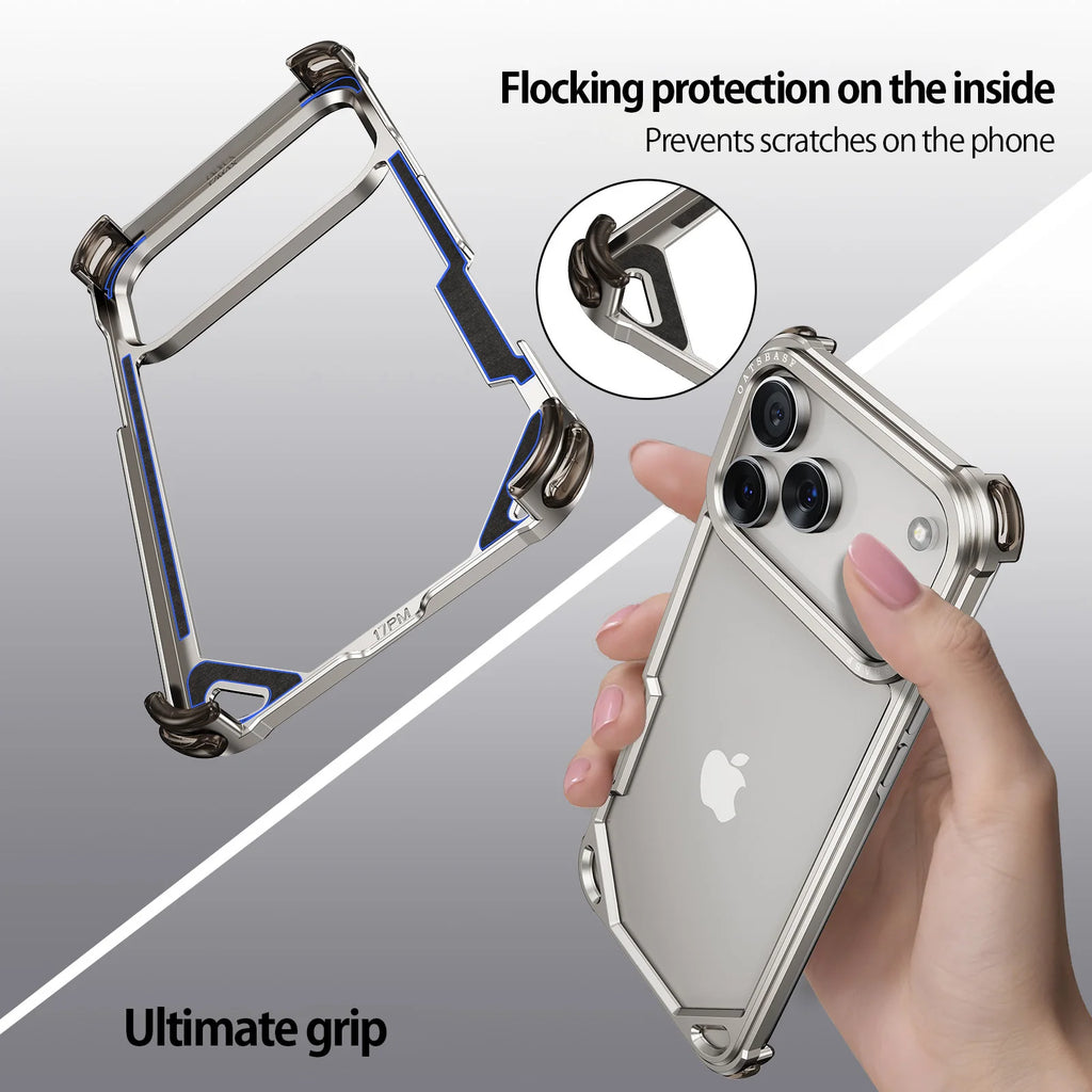 Ultra-thin Metal Phone Case for iPhone 17 Pro/Pro Max/17/14/15/13/12/11/Air — Minimalist Protective Case with Wireless Charging Support